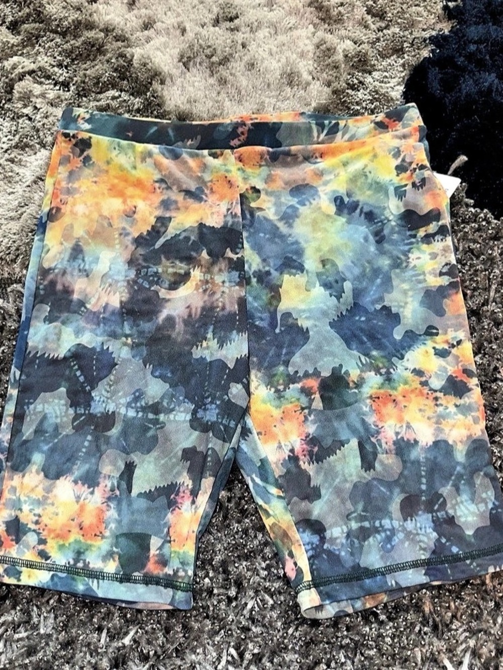 Forever 21 Abstract Tie Dye Mesh Biker Shorts NWT L